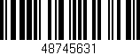 Código de barras (EAN, GTIN, SKU, ISBN): '48745631'