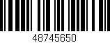 Código de barras (EAN, GTIN, SKU, ISBN): '48745650'