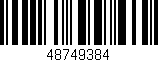 Código de barras (EAN, GTIN, SKU, ISBN): '48749384'