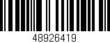 Código de barras (EAN, GTIN, SKU, ISBN): '48926419'