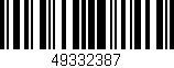 Código de barras (EAN, GTIN, SKU, ISBN): '49332387'