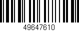 Código de barras (EAN, GTIN, SKU, ISBN): '49647610'