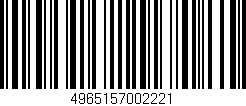 Código de barras (EAN, GTIN, SKU, ISBN): '4965157002221'
