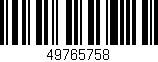 Código de barras (EAN, GTIN, SKU, ISBN): '49765758'