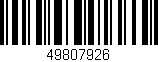 Código de barras (EAN, GTIN, SKU, ISBN): '49807926'