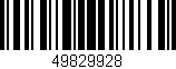 Código de barras (EAN, GTIN, SKU, ISBN): '49829928'