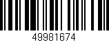 Código de barras (EAN, GTIN, SKU, ISBN): '49981674'