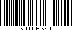 Código de barras (EAN, GTIN, SKU, ISBN): '5019000505700'
