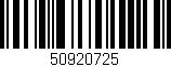 Código de barras (EAN, GTIN, SKU, ISBN): '50920725'