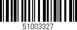 Código de barras (EAN, GTIN, SKU, ISBN): '51003327'