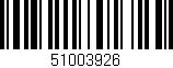 Código de barras (EAN, GTIN, SKU, ISBN): '51003926'