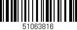 Código de barras (EAN, GTIN, SKU, ISBN): '51063816'