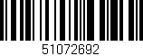 Código de barras (EAN, GTIN, SKU, ISBN): '51072692'