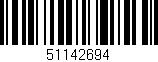Código de barras (EAN, GTIN, SKU, ISBN): '51142694'