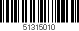 Código de barras (EAN, GTIN, SKU, ISBN): '51315010'