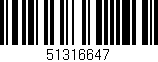 Código de barras (EAN, GTIN, SKU, ISBN): '51316647'