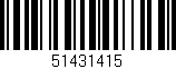 Código de barras (EAN, GTIN, SKU, ISBN): '51431415'