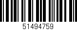 Código de barras (EAN, GTIN, SKU, ISBN): '51494759'
