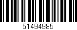 Código de barras (EAN, GTIN, SKU, ISBN): '51494985'