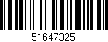 Código de barras (EAN, GTIN, SKU, ISBN): '51647325'