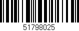 Código de barras (EAN, GTIN, SKU, ISBN): '51798025'