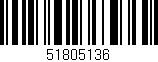 Código de barras (EAN, GTIN, SKU, ISBN): '51805136'