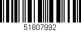 Código de barras (EAN, GTIN, SKU, ISBN): '51807992'