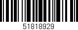 Código de barras (EAN, GTIN, SKU, ISBN): '51818929'