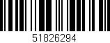 Código de barras (EAN, GTIN, SKU, ISBN): '51826294'