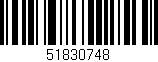 Código de barras (EAN, GTIN, SKU, ISBN): '51830748'