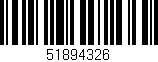 Código de barras (EAN, GTIN, SKU, ISBN): '51894326'