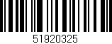 Código de barras (EAN, GTIN, SKU, ISBN): '51920325'