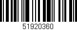 Código de barras (EAN, GTIN, SKU, ISBN): '51920360'