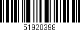 Código de barras (EAN, GTIN, SKU, ISBN): '51920398'