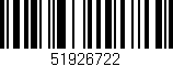 Código de barras (EAN, GTIN, SKU, ISBN): '51926722'