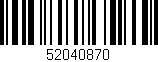 Código de barras (EAN, GTIN, SKU, ISBN): '52040870'