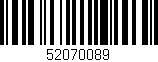Código de barras (EAN, GTIN, SKU, ISBN): '52070089'