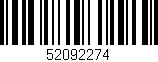 Código de barras (EAN, GTIN, SKU, ISBN): '52092274'