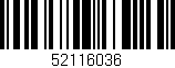 Código de barras (EAN, GTIN, SKU, ISBN): '52116036'