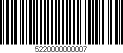 Código de barras (EAN, GTIN, SKU, ISBN): '5220000000007'