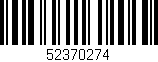 Código de barras (EAN, GTIN, SKU, ISBN): '52370274'
