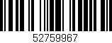 Código de barras (EAN, GTIN, SKU, ISBN): '52759967'