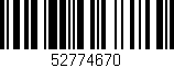Código de barras (EAN, GTIN, SKU, ISBN): '52774670'