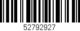 Código de barras (EAN, GTIN, SKU, ISBN): '52792927'