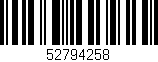 Código de barras (EAN, GTIN, SKU, ISBN): '52794258'