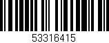 Código de barras (EAN, GTIN, SKU, ISBN): '53316415'