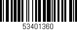 Código de barras (EAN, GTIN, SKU, ISBN): '53401360'