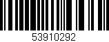 Código de barras (EAN, GTIN, SKU, ISBN): '53910292'