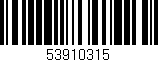 Código de barras (EAN, GTIN, SKU, ISBN): '53910315'
