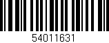 Código de barras (EAN, GTIN, SKU, ISBN): '54011631'